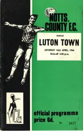 Programme: Notts County vs Luton Town FC (16th Apr 1966)