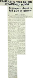 Match Report: Barrow vs Luton Town FC (25th Apr 1966)
