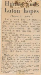 Match Report: Chester vs Luton Town FC (28th May 1966)