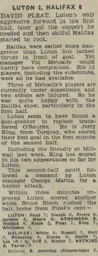 Match Report: Luton Town FC vs Halifax Town (20th Aug 1966)