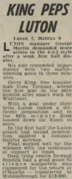 Match Report: Luton Town FC vs Halifax Town (20th Aug 1966)