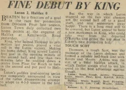 Match Report: Luton Town FC vs Halifax Town (20th Aug 1966)
