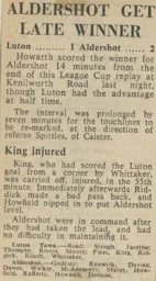 Match Report: Luton Town FC vs Aldershot (29th Aug 1966)