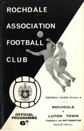 Programme: Rochdale vs Luton Town FC (6th Sep 1966)