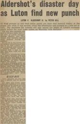 Match Report: Luton Town FC vs Aldershot (24th Sep 1966)