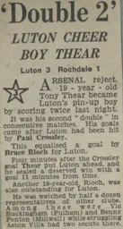 Match Report: Luton Town FC vs Rochdale (29th Sep 1966)