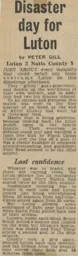 Match Report: Luton Town FC vs Notts County (15th Oct 1966)
