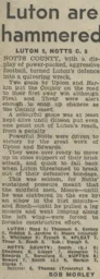 Match Report: Luton Town FC vs Notts County (15th Oct 1966)