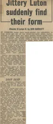 Match Report: Chester vs Luton Town FC (22nd Oct 1966)