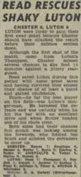 Match Report: Chester vs Luton Town FC (22nd Oct 1966)