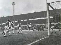 Ray Whittaker has a free header in front of goal but the chance is wasted