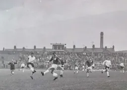 David Pleat tries a shot from the edge of the penalty area