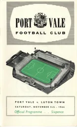 Programme: Port Vale vs Luton Town FC (5th Nov 1966)
