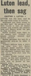 Match Report: Exeter City vs Luton Town FC (26th Nov 1966)