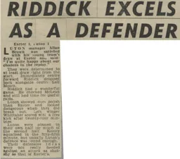Match Report: Exeter City vs Luton Town FC (26th Nov 1966)