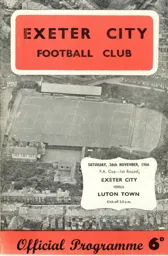 Programme: Exeter City vs Luton Town FC (26th Nov 1966)