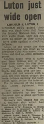 Match Report: Lincoln City vs Luton Town FC (3rd Dec 1966)