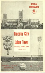 Programme: Lincoln City vs Luton Town FC (3rd Dec 1966)