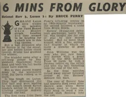 Match Report: Bristol Rovers vs Luton Town FC (7th Jan 1967)