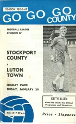 Programme: Stockport County vs Luton Town FC (20th Jan 1967)