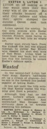 Match Report: Exeter City vs Luton Town FC (18th Feb 1967)