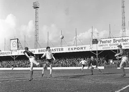 The ball just eludes Gerry King