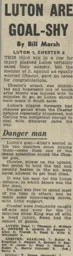Match Report: Luton Town FC vs Chester (18th Mar 1967)