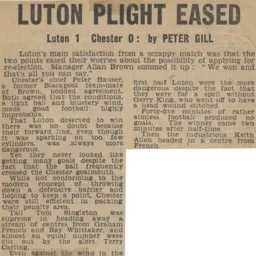 Match Report: Luton Town FC vs Chester (18th Mar 1967)
