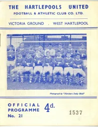 Programme: Hartlepools United vs Luton Town FC (24th Mar 1967)