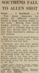 Match Report: Luton Town FC vs Southend United (12th Apr 1967)