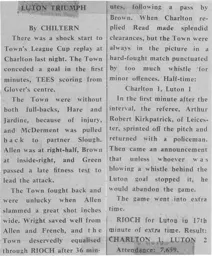 Match Report: Charlton Athletic vs Luton Town FC (30th Aug 1967)