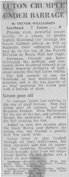 Match Report: Southend United vs Luton Town FC (4th Sep 1967)