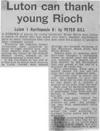 Match Report: Luton Town FC vs Hartlepools United (9th Sep 1967)