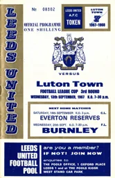 Programme: Leeds United vs Luton Town FC (13th Sep 1967)