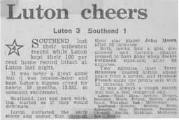 Match Report: Luton Town FC vs Southend United (27th Sep 1967)