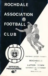 Programme: Rochdale vs Luton Town FC (30th Sep 1967)