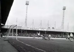 Alan Slough`s shot finds the net for the Town`s first goal much to the delight of Ian Buxton