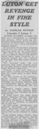 Match Report: Lincoln City vs Luton Town FC (18th Nov 1967)