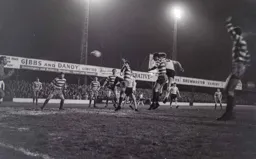 Keith Allen gets the better of the City defence but without reward