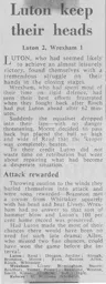 Match Report: Luton Town FC vs Wrexham (16th Dec 1967)
