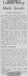 Match Report: Luton Town FC vs Wrexham (16th Dec 1967)