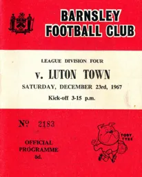 Programme: Barnsley vs Luton Town FC (23rd Dec 1967)