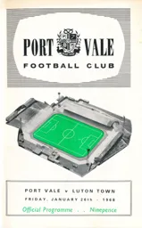 Programme: Port Vale vs Luton Town FC (26th Jan 1968)