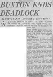 Match Report: Aldershot vs Luton Town FC (20th Mar 1968)