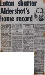 Match Report: Aldershot vs Luton Town FC (20th Mar 1968)