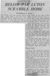 Match Report: Workington vs Luton Town FC (6th Apr 1968)