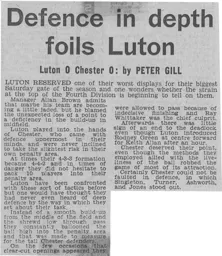 Match Report: Luton Town FC vs Chester (13th Apr 1968)