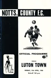 Programme: Notts County vs Luton Town FC (15th Apr 1968)