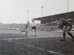 Keith Allen is on the spot as John Moore`s shot hits the back of the net for the first goal (10)