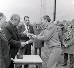 Fred Jardine getting his medal